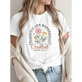 thumbnail image 1 of Womens Christian Graphic Tees "Fearfully & Wonderfully Made" Psalm 139:14 Floral Print T Shirts Inspirational Pattern Tops for Daily Outfits,S-5XL, 1 of 6