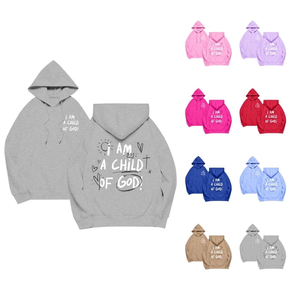 Womens Christian Hoodies 2026 Fall Winter Long Sleeve Bible Verse Casual Cute Hoodie Sweatshirt with Pockets Pullover Tops