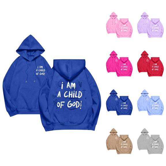 Womens Christian Hoodies 2026 Fall Winter Long Sleeve Bible Verse Casual Cute Hoodie Sweatshirt with Pockets Pullover Tops