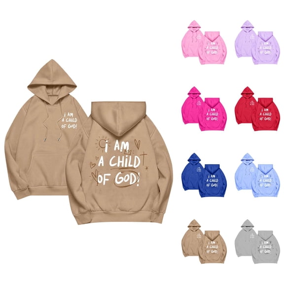 Womens Christian Hoodies 2026 Fall Winter Long Sleeve Bible Verse Casual Cute Hoodie Sweatshirt with Pockets Pullover Tops