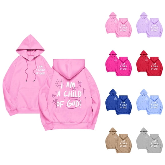 Womens Christian Hoodies 2026 Fall Winter Long Sleeve Bible Verse Casual Cute Hoodie Sweatshirt with Pockets Pullover Tops