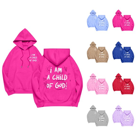 Womens Christian Hoodies 2026 Fall Winter Long Sleeve Bible Verse Cute Casual Hoodie Sweatshirt Pullover Tops with Pockets