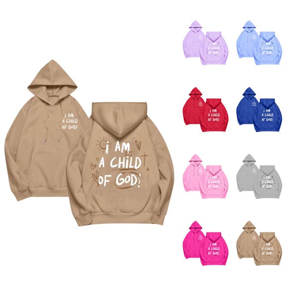 Womens Christian Hoodies 2026 Fall Winter Long Sleeve Bible Verse Cute Casual Hoodie Sweatshirt with Pockets Pullover Tops