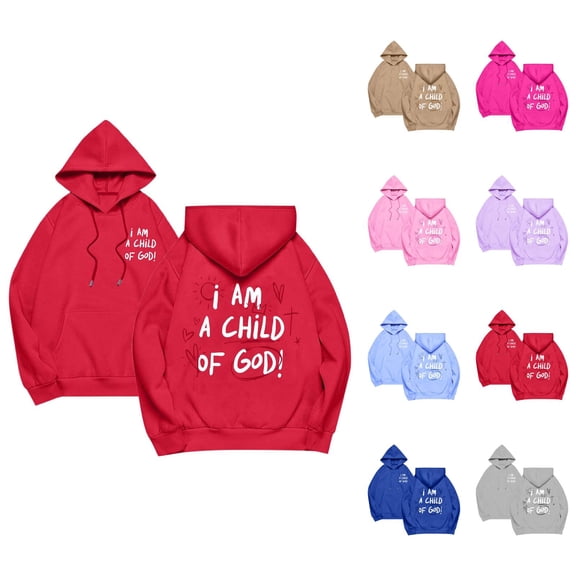 Womens Christian Hoodies 2026 Fall Winter Long Sleeve Casual Bible Verse Cute Hoodie Sweatshirt Pullover Tops with Pockets