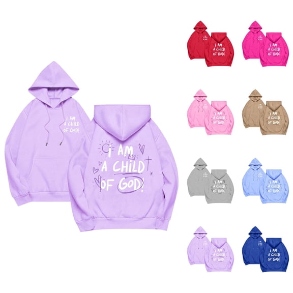 Womens Christian Hoodies 2026 Fall Winter Long Sleeve Cute Casual Bible Verse Hoodie Sweatshirt Pullover Tops with Pockets