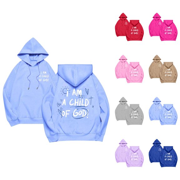 Womens Christian Hoodies 2026 Fall Winter Long Sleeve Cute Casual Bible Verse Hoodie Sweatshirt Pullover Tops with Pockets