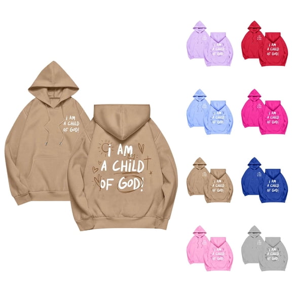 Womens Christian Hoodies 2026 Fall Winter Long Sleeve Cute Casual Bible Verse Hoodie Sweatshirt with Pockets Pullover Tops