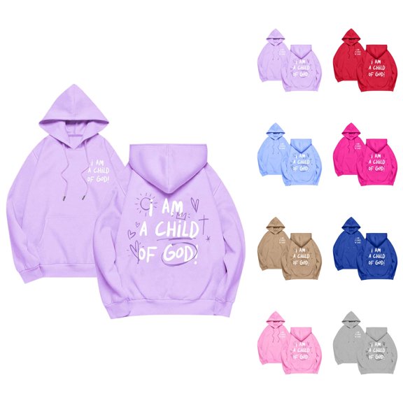 Womens Christian Hoodies 2026 Fall Winter Long Sleeve Cute Casual Bible Verse Hoodie Sweatshirt with Pockets Pullover Tops
