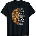 thumbnail image 1 of Womens Christian Religious Bible Verse Sayings Lion Fear Scripture T-Shirt Black 2XL, 1 of 5