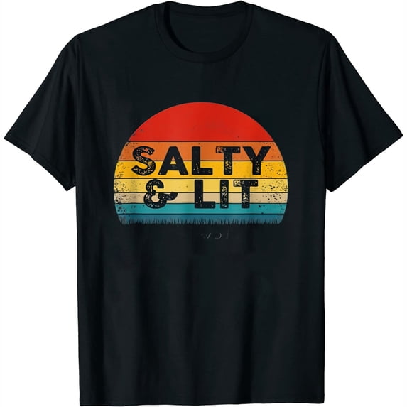 Womens Christian Salty and Lit Retro Vintage T-Shirt Black Medium