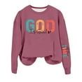 thumbnail image 1 of Womens Christian Sweatshirt Oversized God is Good Letter Print Pullover Jesus Religious Bible Verse Inspirational Tops, 1 of 4