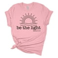 thumbnail image 1 of Womens Christian T-shirt Be The Light Matthew 5:14 Short Sleeve T-shirt-Pink-small, 1 of 1