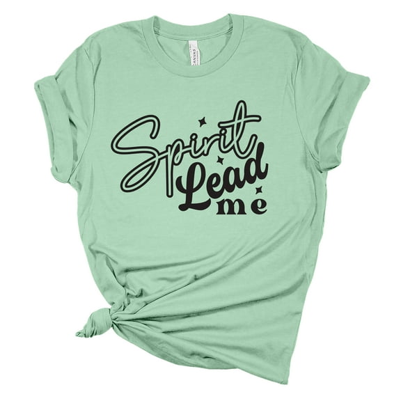 Womens Christian T-shirt Spirit Lead Me Faith Short Sleeve T-shirt-Mint-xl