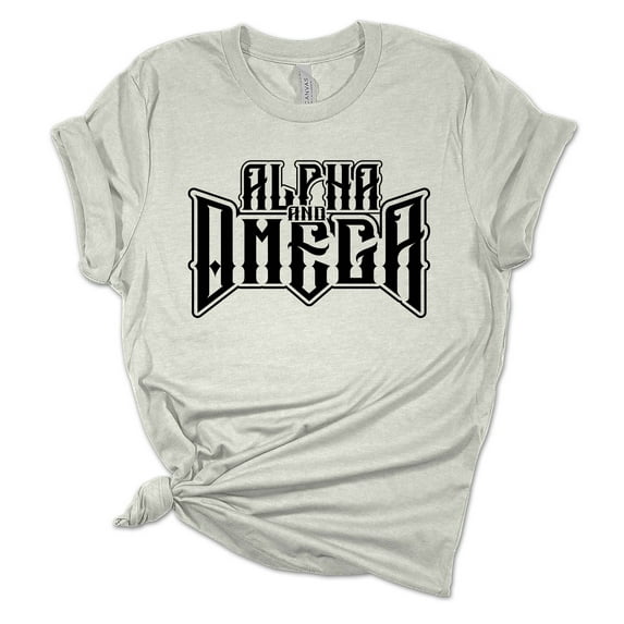 Womens Christian Tshirt Alpha and Omega Jesus Christian Short Sleeve T-shirt Graphic Tee-Athletic Heather-xxxl