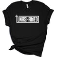 thumbnail image 1 of Womens Christian Tshirt Bold Unashamed Cross Short Sleeve T-Shirt-Black-XL, 1 of 1