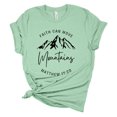 thumbnail image 1 of Womens Christian Tshirt Faith Can Move Mountains Short Sleeve T-shirt-Mint-large, 1 of 1