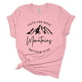 thumbnail image 1 of Womens Christian Tshirt Faith Can Move Mountains Short Sleeve T-shirt-Pink-xxxl, 1 of 1