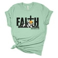 thumbnail image 1 of Womens Christian Tshirt Faith Scenic Mountain Matthew 17:20 Jesus Christian Short Sleeve T-shirt Graphic Tee-Mint-xl, 1 of 1