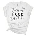 thumbnail image 1 of Womens Christian Tshirt God Is My Rock And My Salvation Short Sleeve T-shirt-White-6xl, 1 of 1