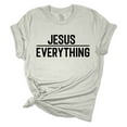 thumbnail image 1 of Womens Christian Tshirt Jesus Over Everything Jesus Christian Short Sleeve T-shirt Graphic Tee-Athletic Heather-small, 1 of 1