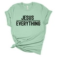 thumbnail image 1 of Womens Christian Tshirt Jesus Over Everything Jesus Christian Short Sleeve T-shirt Graphic Tee-Mint-xxxl, 1 of 1