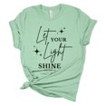 thumbnail image 1 of Womens Christian Tshirt Let Your Light Shine Short Sleeve T-shirt-Mint-5xl, 1 of 1