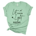 thumbnail image 1 of Womens Christian Tshirt Let Your Light Shine Short Sleeve T-shirt-Mint-small, 1 of 1
