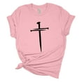 thumbnail image 1 of Womens Christian Tshirt Nail Cross Jesus Christian Short Sleeve T-shirt Graphic Tee-Light Pink-xxl, 1 of 1