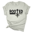 thumbnail image 1 of Womens Christian Tshirt Rooted In Christ Cross Jesus Christian Short Sleeve T-shirt Graphic Tee-Athletic Heather-xxxl, 1 of 1