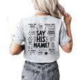 thumbnail image 1 of Womens Christian Tshirt Say His Name Jesus Alpha and Omega Back Design Christian T-shirt Graphic Tee-Athletic Grey-xxxl, 1 of 1