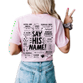 thumbnail image 1 of Womens Christian Tshirt Say His Name Jesus Alpha and Omega Back Design Christian T-shirt Graphic Tee-PInk-xxxl, 1 of 4