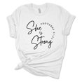 thumbnail image 1 of Womens Christian Tshirt She Is Strong Proverbs 31:25 Short Sleeve T-shirt-Mint-xl, 1 of 1