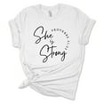thumbnail image 1 of Womens Christian Tshirt She Is Strong Proverbs 31:25 Short Sleeve T-shirt-White-medium, 1 of 1