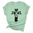 thumbnail image 1 of Womens Christian Tshirt The Lion of Judah Cross Jesus Christian Short Sleeve T-shirt Graphic Tee-Mint-xxxl, 1 of 1