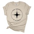 thumbnail image 1 of Womens Christian Tshirt the Gospel is Global Compass Jesus Christian Short Sleeve T-shirt Graphic Tee-Heather Dust-xxl, 1 of 1