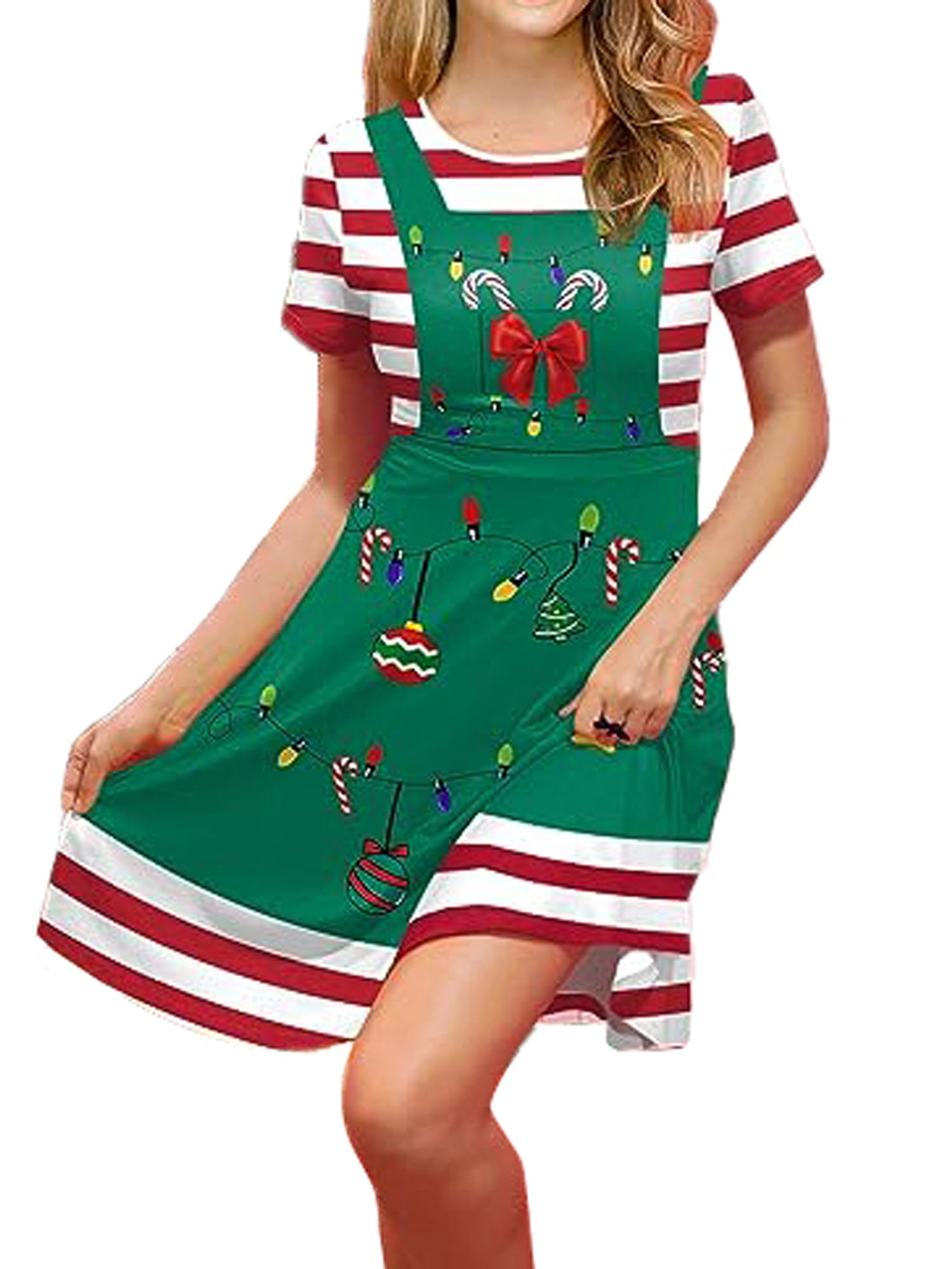 Ugly Christmas Sweater Company Womens Elf Sweater Dress Size M Walmart