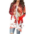 thumbnail image 1 of Womens Christmas Cardigans Funny Xmas Graphic Tops Holiday Outfits Casual Lightweight Long Sleeve Open Front Cardigan Sweaters with Pockets, 1 of 4
