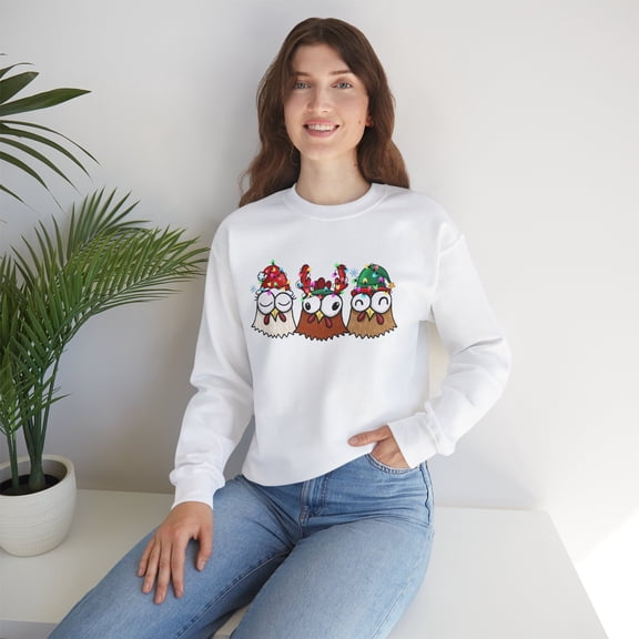 Womens Christmas Chicken Sweatshirt, Women Sweatshirts, Funny Chicken Gifts
