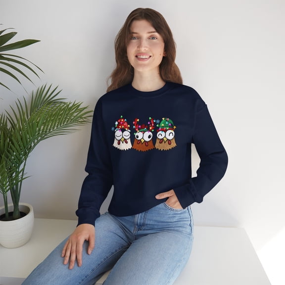 Womens Christmas Chicken Sweatshirt, Women Sweatshirts, Funny Chicken Gifts