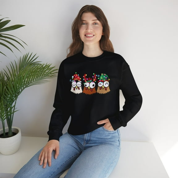 Womens Christmas Chicken Sweatshirt, Women Sweatshirts, Funny Chicken Gifts