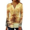 Womens Christmas Costumes 2024 Henley Button Up Tshirts Long Sleeve