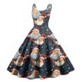 Womens Christmas Costumes 2024 Spaghetti Strap 1950s Vintage Dress