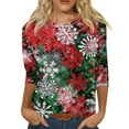 Womens Christmas Costumes Christmas Trees Graphic Tunic 3/4 Length