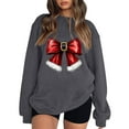 Womens Christmas Costumes Xmas Light Bow Graphic Pullover Tops Long