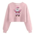 thumbnail image 1 of Womens Christmas Cropped Sweatshirts Crewneck Long Sleeve Pink Sweatshirts Ugly Xmas Holiday Gift Festival Outfits, XXL Pink, 1 of 2