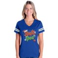thumbnail image 1 of Womens Christmas Dear Santa Football V-Neck T-Shirt, 1 of 5