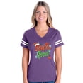 thumbnail image 1 of Womens Christmas Dear Santa Football V-Neck T-Shirt, 1 of 5