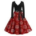 Womens Christmas Dress 2024 Plus Size Holiday Glitter Xmas Tree Print
