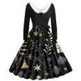 thumbnail image 1 of Womens Christmas Dress Christmas Clothes for Women Festive Casual Long Sleeve Party Dress With Elegant Asymmetrical Hem Design for Holiday Gatherings And, 1 of 3