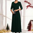 thumbnail image 1 of Womens Christmas Dress Velour Long Sleeve Dresses Women Green Dress A-line Dresses Party Dresses Fall Dresses Women, 1 of 5